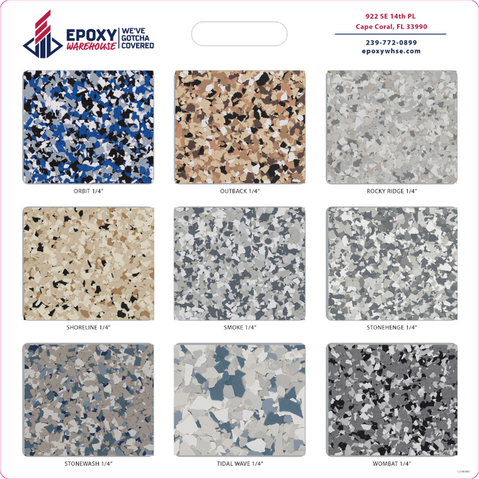 Sample Board - Epoxy Warehouse Stock Collection