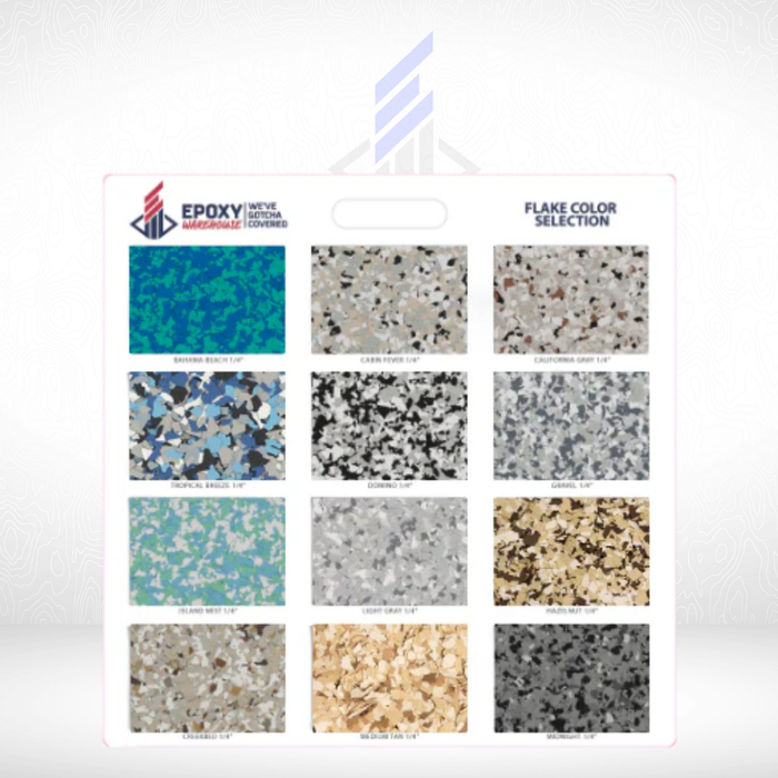 Epoxy Warehouse Sample Board - (24) Color Blend Stock Collection
