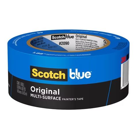 12 Rolls 2 inch (1.88?/48mm) x 54 yds Pro-Grade Blue Painters Tape, Medium Adhesive That Sticks Well But Leaves No Residue Behind by KIWIHUB