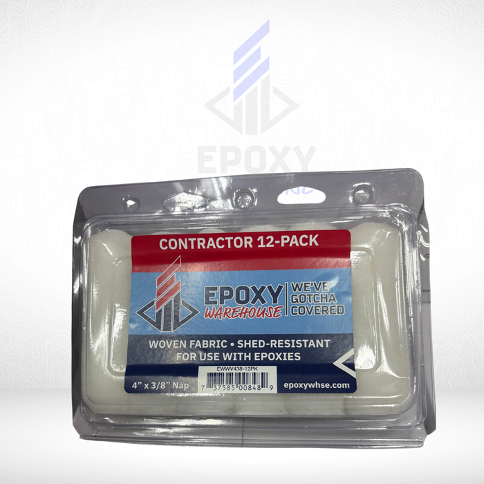 Roller, Mini, 4", 3/8 Nap, 12 Pack, MADE IN USA