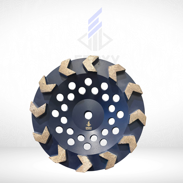 Cup Wheel: 7" 12 Seg, 16-20 grit, Threaded