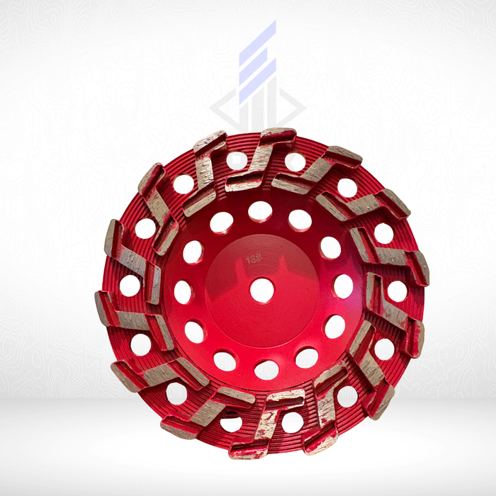 Cup Wheel: 7" 14-Seg. S Style, 18/20 grit, threaded