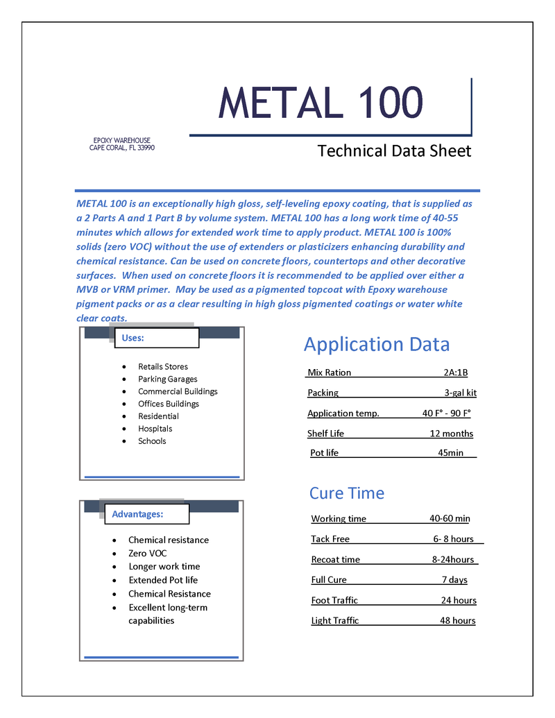 EW-Metal-100 3-gal kit for metallic floors