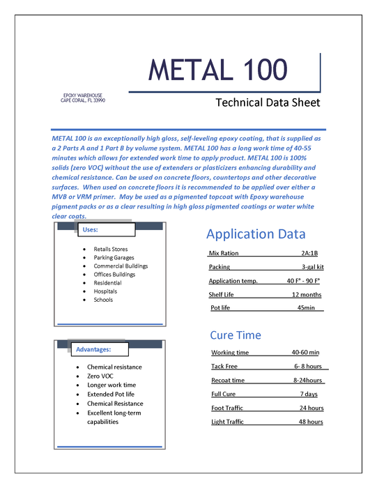 EW-Metal-100 3-gal kit for metallic floors